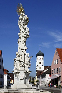 Plague column, Wallerstein, Swabia, Bavaria, Germany