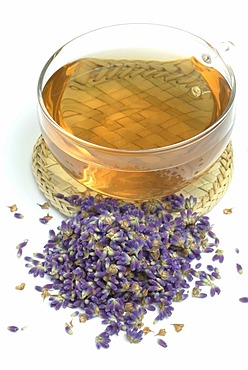 Herb tea made of lavender Lavendula officinalis, vulgaris, angustifolia