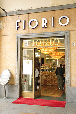 Fiorio, Turin's most famous ice cream parlour, on Via Po Street, Turin, Piedmont, Italy, Europe