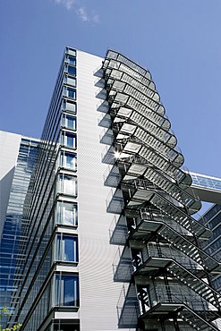 Fire escape at the office block of the Deutsche Telekom AG, Munich, Bavaria, Germany