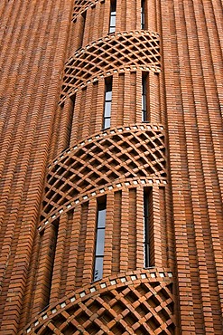Facade of an old water reservoir tower 1914, cemetery Bergstr., Steglitz, Berlin, Deutschland