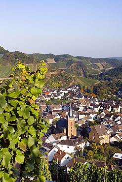 View of Dernau, vineyards, Ahrtal Valley, Eifel Range, Rhineland-Palatinate, Germany, Europe