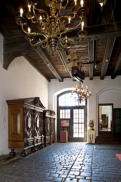 Interior view of the Schabbelhaus, Town Museum, Wismar, Mecklenburg-Western Pomerania, Germany, Europe