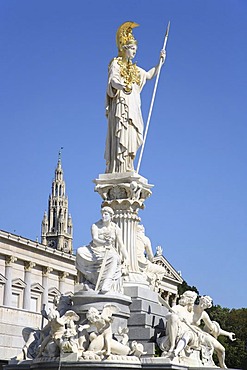 Statue of Athena, Pallas Athene, Parliament, Vienna, Austria, Europe