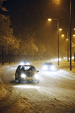 Cars in the snow