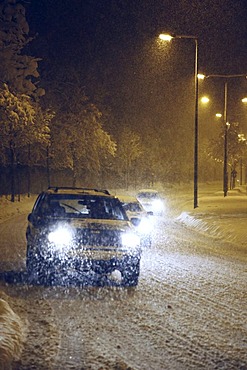 Cars in the snow