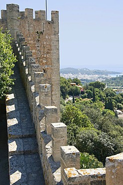 Castle Castell de Capdepera, castellated battlement, Capdepera, Balearic Islands, Majorca