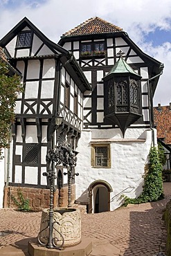 Inner courtyard of the famous Wartburg Castle, Eisenach, Thuringia, Germany