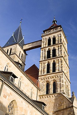 The two towers of the St. Dionys Church, Esslingen, Baden-Wuerttemberg, Germany