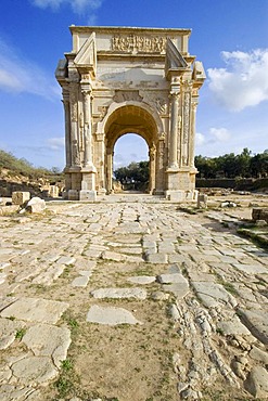 Triumph arch of Septimus Severus Leptis Magna, Libya, Unesco world heritage site