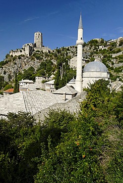 Historic osman trade city of Pocitelj at Neretva river, Bosnia and Herzegovina