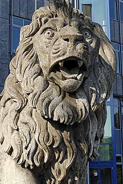 Bavarian lion in front of Bayerische Landesbank, Munich, Bavaria, Germany