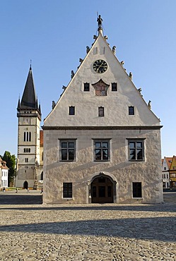 Gothic town hall at the city square of Bardejov, Unesco World Heritage Site, Slovakia