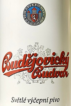 Czech beer can, beer from Cesky Budejovice, Budweis, Bohemia,  Czech Republic