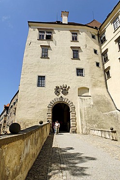 Schwarzenberg castle, historic old town of Cesky Krumlov, Bohemia, Czech Republic