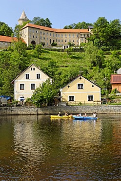 Rosenberg castle, Rozmberk at the Moldau or Vltava river, Bohemia, Czech Republik