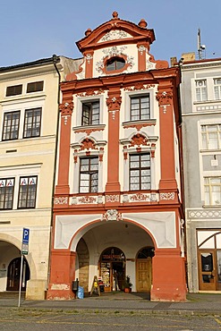 Historic old town of Litomerice on the Labe or Elbe river, north Bohemia, Czech Republik