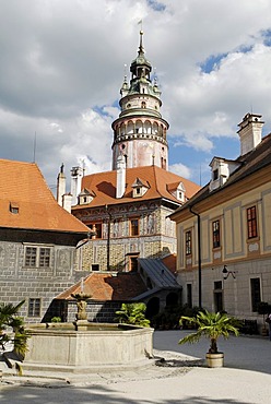 Schwarzenberg castle, historic old town of Cesky Krumlov, south Bohemia, Czech Republic