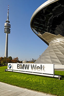 New building BMW Welt, BMW world, Munich, Bavaria, Germany