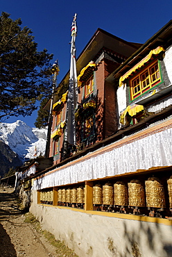 Buddhist monastery at Namche Bazar, Sagarmatha National Park, Khumbu Himal, Nepal