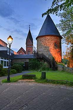 Hexenturm, Witches' Tower on the town wall in Olpe, North Rhine-Westphalia, Germany, Europe