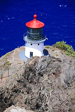 Makapu'u Point lighthouse, easternmost point of O'ahu Island, Hawaii, USA