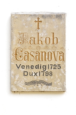 Memorial tablet Jakob Giacomo Girolamo Casanova, Duchcov, Czech Republic