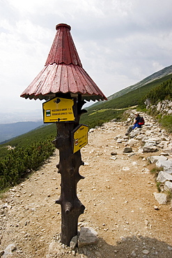 Signpost for hikers, Slovakia