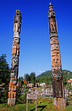 Tlingit totem poles, Wrangell, southeastern Alaska, USA