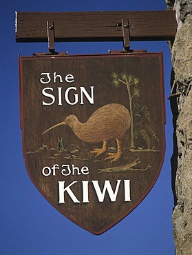 "The sign of the Kiwi" near Christchurch, South-Island, New Zealand