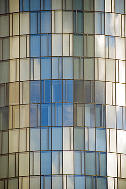 Glass front of the LVR multistory building, Cologne-Deutz, North Rhine-Westphalia, Germany