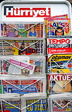 Newspaper stand, Yusufeli, East Anatolia, Turkey