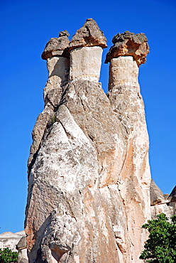 Tufa formations, Valley of the Monks (Pasabagi-Valley) near Goereme, Cappadocia, Anatolia, Turkey