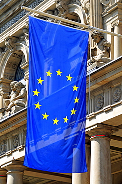 Flag of Europe, Deutsche Boerse AG, Frankfurt, Hesse, Germany, Europe