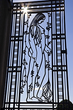 Wrought-iron picture of a naked woman, Vigeland Sculpture Park, Frogner Park, Oslo, Norway, Scandinavia, Europe