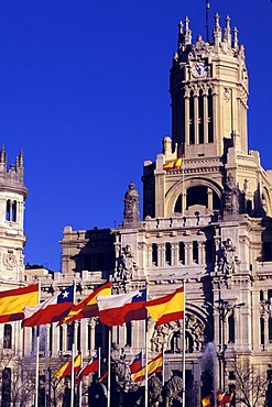 Main post La Casa de Correos at Plaza Cibeles , Madrid , Spain , Europe