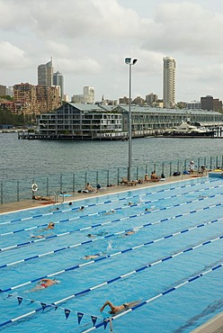 Quarter of Wooloomooloo, Pool, Bay of Wooloomooloo, Sydney, New South Wales, Australia