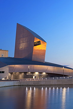 Imperial War Museum North in evening light, Salford Quays, Manchester, England, United Kingdom, Europe