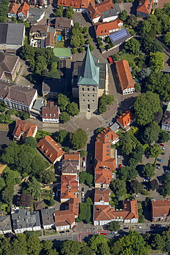 Aerial view, Katharinenkirche church, Osnabrueck, Lower Saxony, Germany, Europe