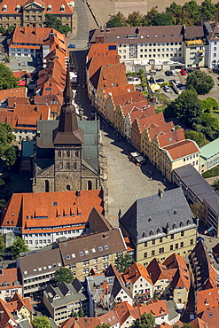 Aerial view, Marienkirche church, historic district, Osnabrueck, Lower Saxony, Germany, Europe