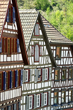 Half-timbered houses in Schiltach, Kinzigtal Valley, Black Forest, Baden-Wuerttemberg, Germany, Europe