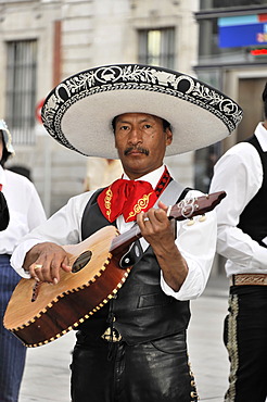 Mexican musician, Puerta del Sol, Madrid, Spain, Europe