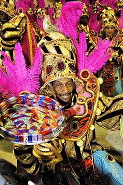 Musicians of the Uniao da Ilha samba school at the Carnaval in Rio de Janeiro 2010, Brazil, South America