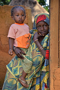 Children in the village of Idool, near NgaoundâˆšÂ©râˆšÂ©, Cameroon, Central Africa, Africa