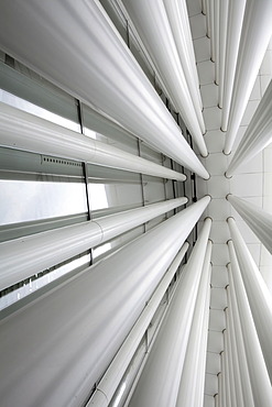 Pillars of the Philharmonie building, philharmonic hall, Place de l'Europe, European Quarter on the Kirchberg-Plateau, Luxembourg City, Luxembourg, Europe