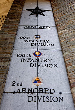 List of the divisions involved, Mardasson Memorial, a memorial to the fallen American soldiers of the Battle of the Ardennes in 1944, Bastogne, Wallonia, Belgium, Europe