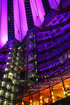 Sony Center in the twilight, Potsdamer Platz square, Berlin, Germany, Europe