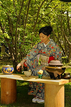 Outdoor tea ceremony in Kyoto, Japan, Asia