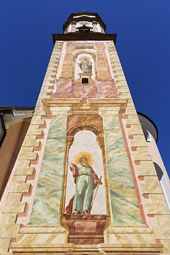 Steeple, Catholic Parish Church of St. Peter and Paul, Mittenwald, Werdenfelser Land region, Upper Bavaria, Bavaria, Germany, Europe, PublicGround