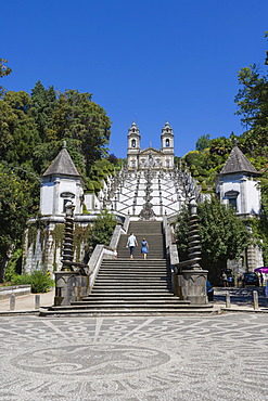 Igreja do Bom Jesus with Escadorio dos Cinco Sentidos, Staircase of Five Senses, Santuario do Bom Jesus do Monte, Good Jesus of the Mount sanctuary, Tenoes, Braga, Cavado, Norte, Portugal, Europe